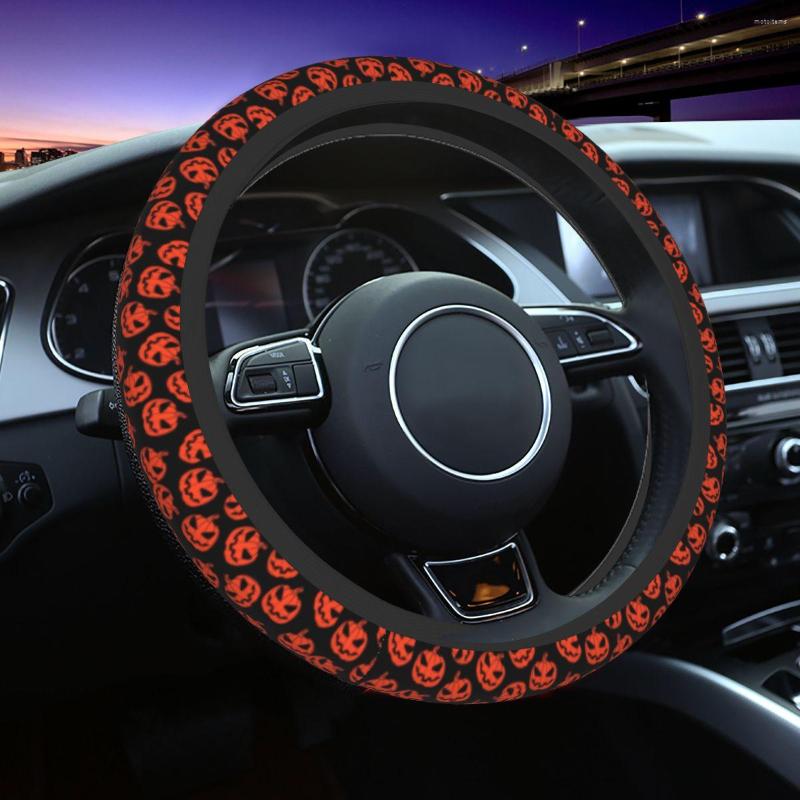

Steering Wheel Covers 38cm Halloween Pumpkin Seamless Pattern Cover Car Protector Accessories Universal 14.5-15 Inch