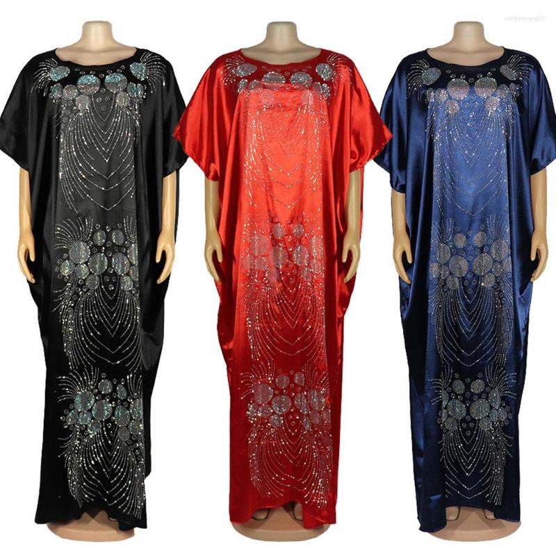 

Ethnic Clothing 2022 Africa African Dress For Women Muslim Long Diamond Satin High Quality Length Fashion Lady