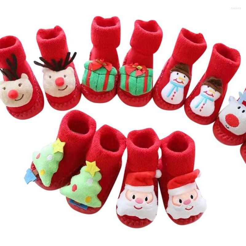 

Hair Accessories Born Baby Boys Girls Christmas Floor Socks Anti-Slip Step Thick Play Mat, 1-red