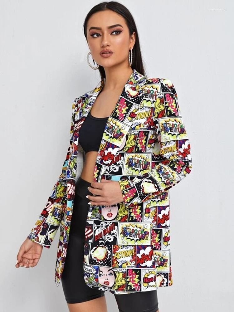 

Women's Suits Fashion Blazer Women Designer Quality Spring Summer Clothing Ladies Casual Suit Colorful Print Aesthetic Single Breasted Coats, Pink