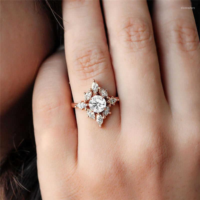 

Wedding Rings Gorgeous Luxury Anniversary Ring Fashion Women's Engagement Party Rose Gold Color Size 6-10