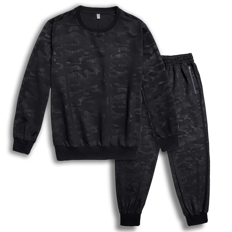 

Men's Tracksuits Plus Size 7XL 6XL XXXXXL Sport Suit Men Camouflage Sports Suits Loose Mens Spring Autumn Fitness Running Set, Black
