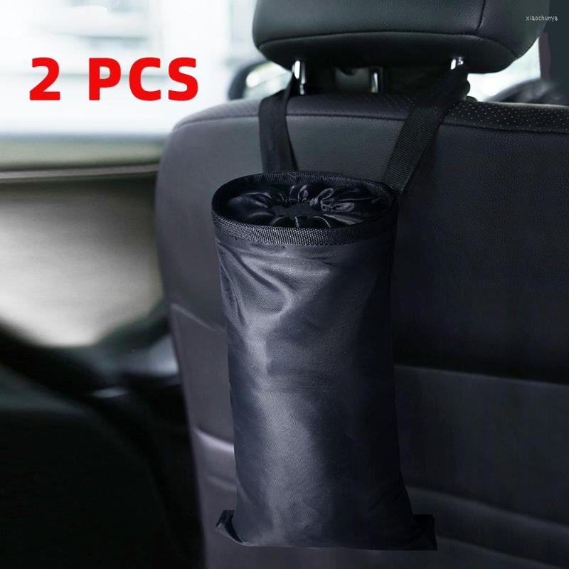 

Interior Accessories 2 PCS Car Trash Can Portable Garbage Bin Bag Collapsible Waterproof Waste Basket Rubbish Organizer Enough Storage