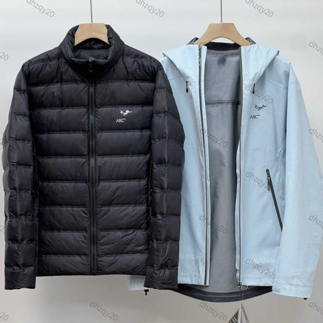 

Arc windproof jacket designer down jacket three in one outdoor sports hoodie hard shell waterproof breathable warm coat men' and women' autumn and winter sweatshirt, Black