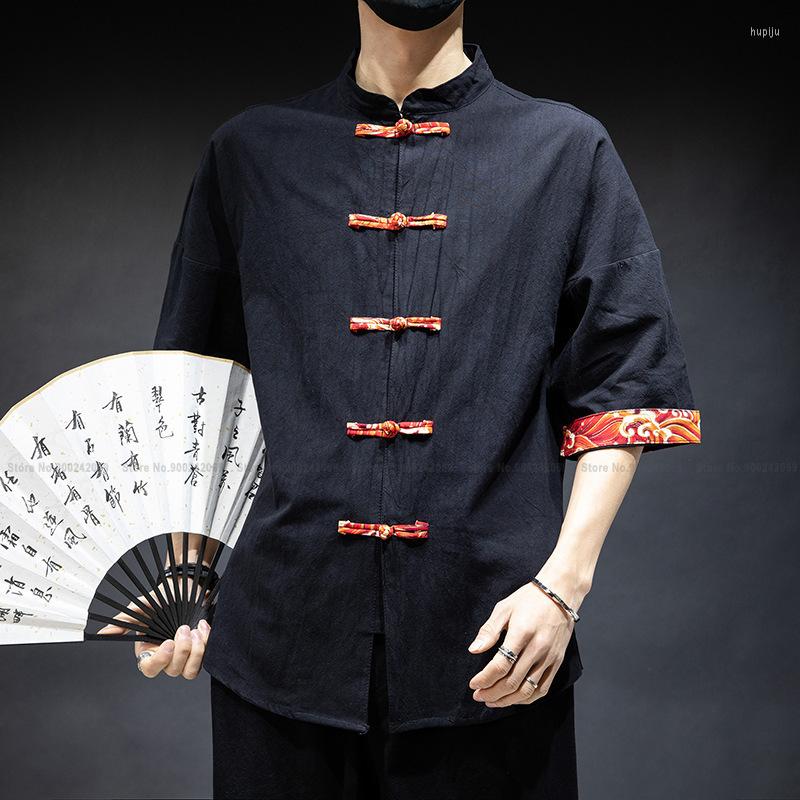 

Ethnic Clothing Chinese Style Hanfu Shirt Men Retro Qipao Tops Fashion Blouse Casual Trousers Harajuku Harem Pants Tang Suit