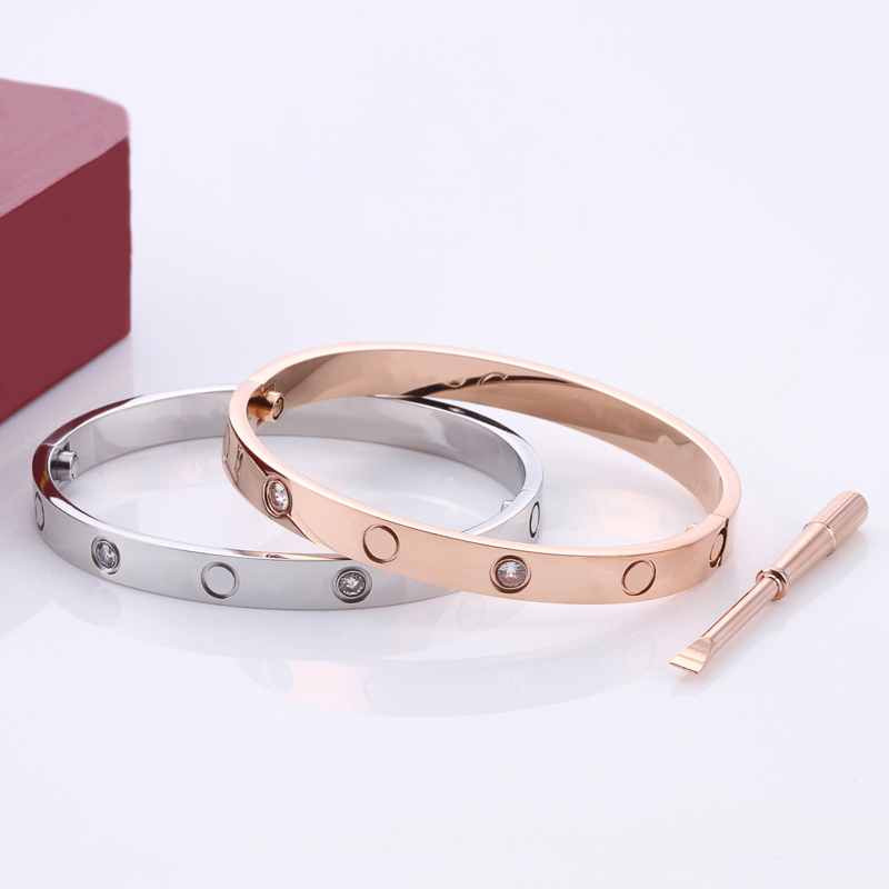 

Love Screw Bracelet Designer mens bangle Luxury Jewelry Women Bangle Classic 5.0 Titanium Steel Alloy Gold-Plated Craft Colors Gold Silver Rose Not Allergic