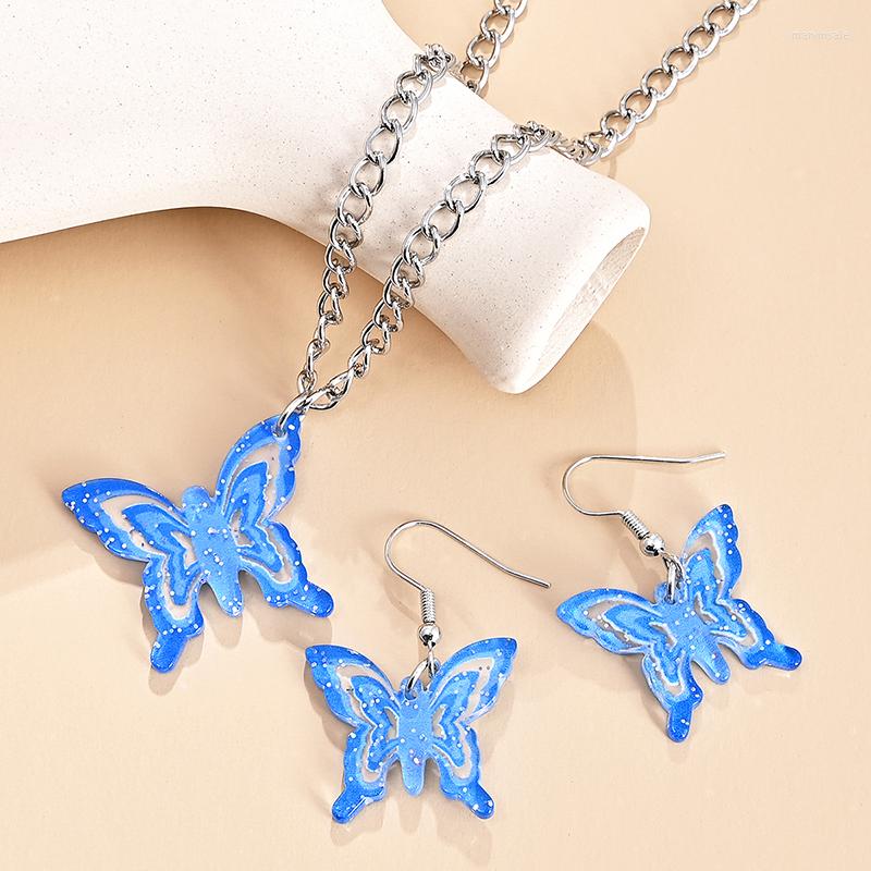 

Choker 3pcs/Set Shiny Butterfly Animal Pendant Necklaces For Woman Girl Kids Ladies Clavicle Chain Necklace Jewelry Christmas Gift
