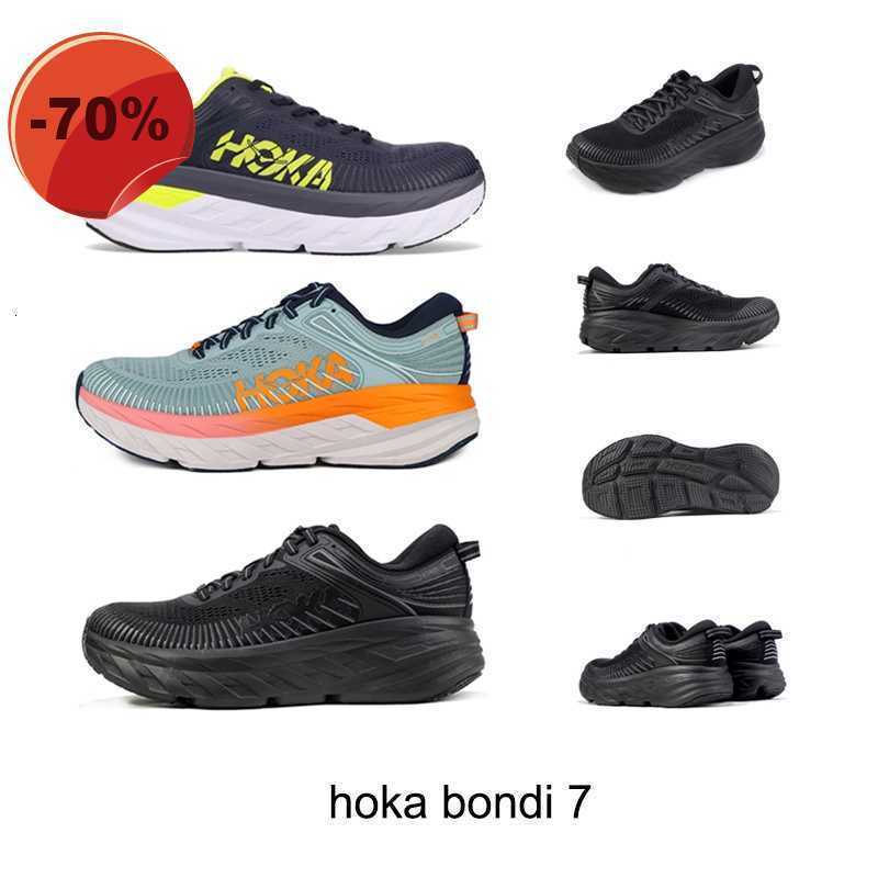 

LOW shoesBondi Height Increasing One Shoes Hoka 7 Shock Absorption Road Running Bondi7 Non-slip Thick-soled Cushioning Sports Pure Black Couple Old, Black white