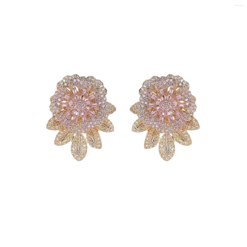 

Dangle Earrings Cubic Zircon CZ Flower For Wedding Crystals Earring Bride Women Girl Birthday Party Jewelry CE11361