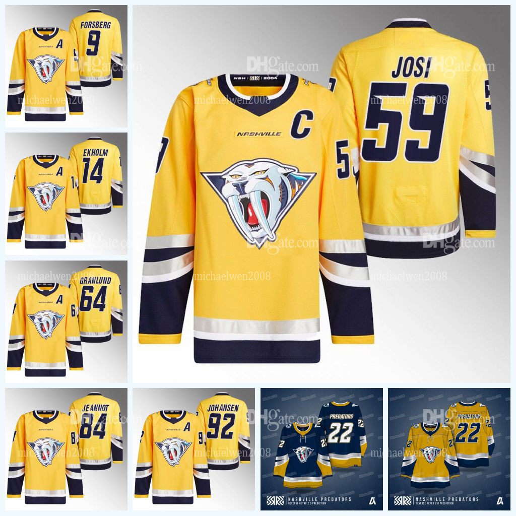 

Predators Roman Josi 2022-23 Reverse retro Jersey Nashville Ryan McDonagh Filip Forsberg Mikael Granlund Juuse Saros Mattias Ekholm Tanner Jeannot, Yellow