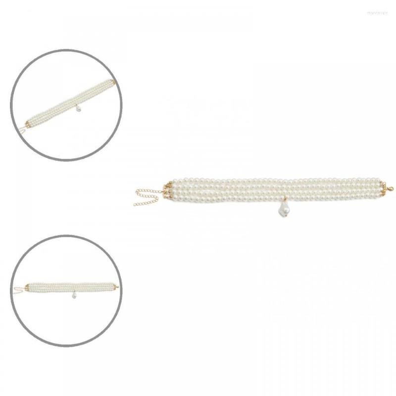 

Choker Elegant Women Multi-layer Faux Pearl Beaded Necklace Party Jewelry Gift