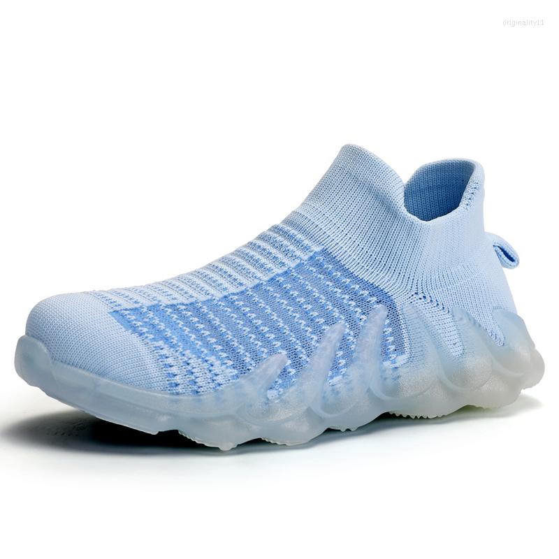 

Athletic Shoes Fashion Children Lightweight Flying Woven Kids Socks Sneakers Slip On Luminous Octopus Boys Girls School Tennis Trainers, Black