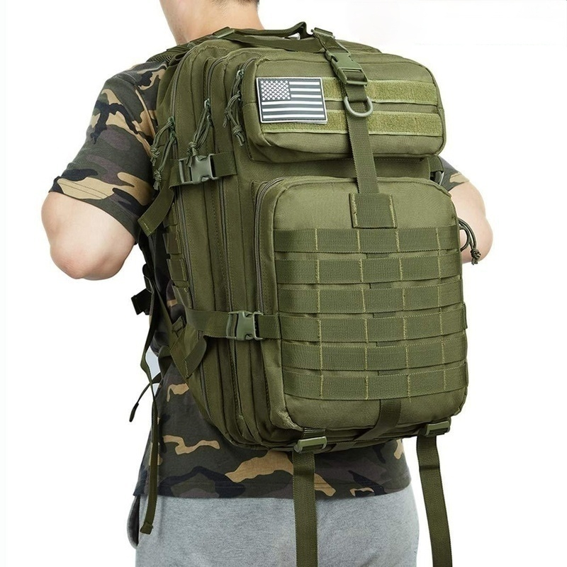 

50L 1000D Nylon Waterproof Trekking Fishing Hunting Bag Backpack Outdoor Military Rucksacks Tactical Sports Camping Hiking, Black