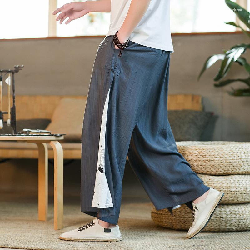 

Men's Pants Summer Baggy Casual Men's Wide Leg Korean Pleated Vintage Men Patchwork Trousers Spring Streetwear Oversize Man 5XL, Green