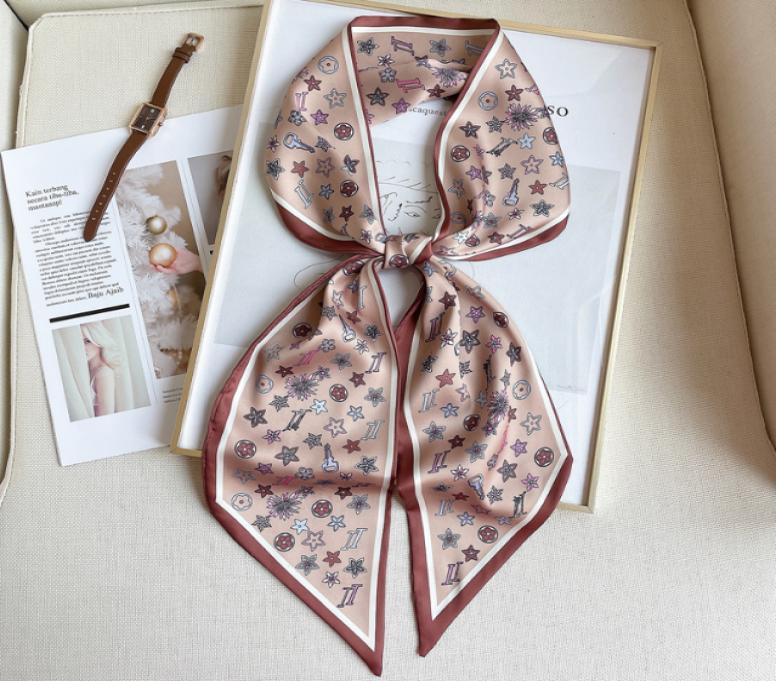 

12style Designer Print Silk Scarves Kerchief Classic Headscarf Luxury Women Wallet Purse Handbag Bag Handle Scarf Paris Shoulder T6859790