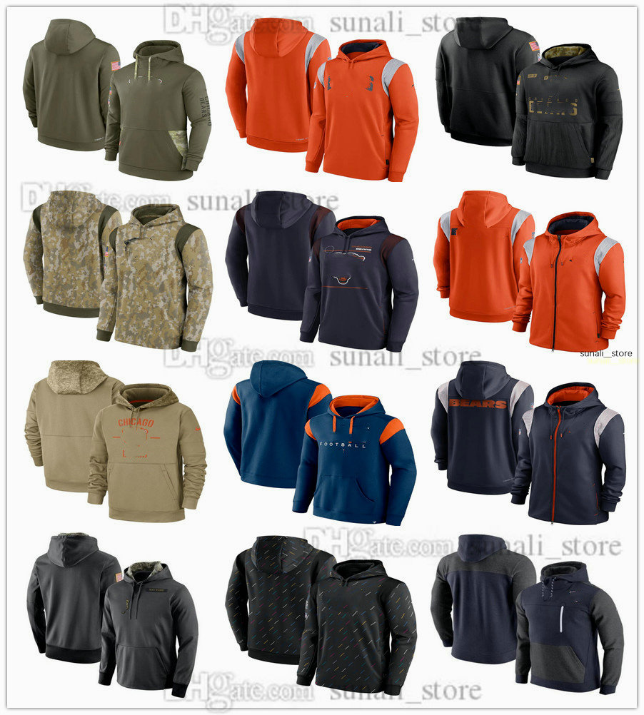 

Jerseys Chicago''Bears''Sweatshirt Football Olive Salute to Service Hoodies Sweatshirts Therma Performance Pullover Hoodie''NFL''Men Youth Women, Blue