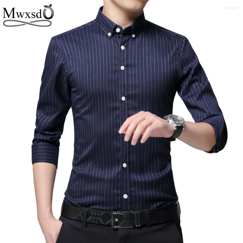 

Men's Casual Shirts Mwxsd Brand Men Striped Dress Shirt Formal Fashion Long Sleeve Business Regular Fit Plus Size 4xl 5XL, White