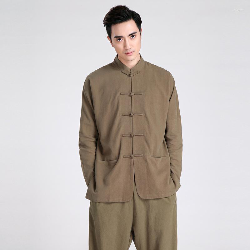 

Ethnic Clothing Traditional Chinese For Men Vintage Tang Suit Casual Year Style Cotton And Linen Jacket Shirt
