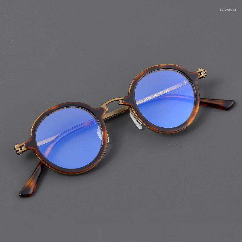 

Sunglasses Frames Handmade Retro Round Prescription Glasses Frame Men Vintage Titanium Acetate Optical Eyeglasses For Women