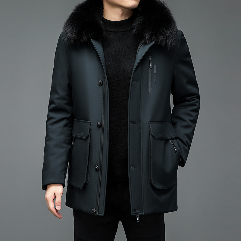 

Men's Down Parkas YXL882 Winter Thickened Men's Overcome Collar Removable Liner Down Casual Business Cotton Jacket 221202, 882-green