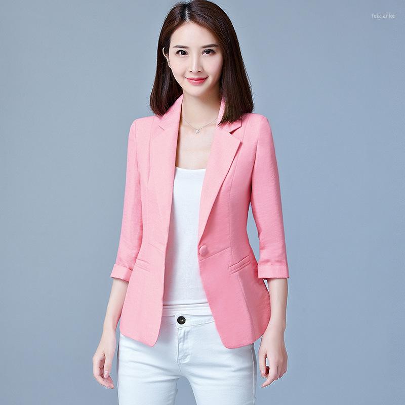 

Women' Suits Casual Pink Black Small Suit Jacket Plus Size Women' Spring Summer Short Style Big 5XL Blazers For Female Blaser Femme