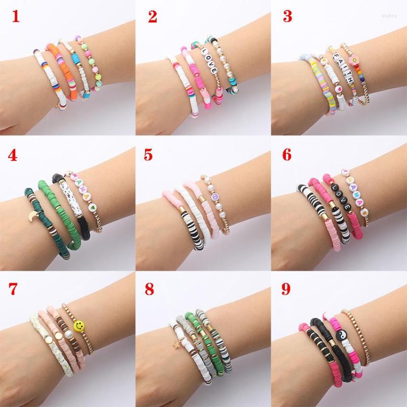 

Link Bracelets European And American Hand-woven Beaded Color Soft Ceramic Resin Fashion Trend Bohemian Jewelry Manufacturers Wholesal