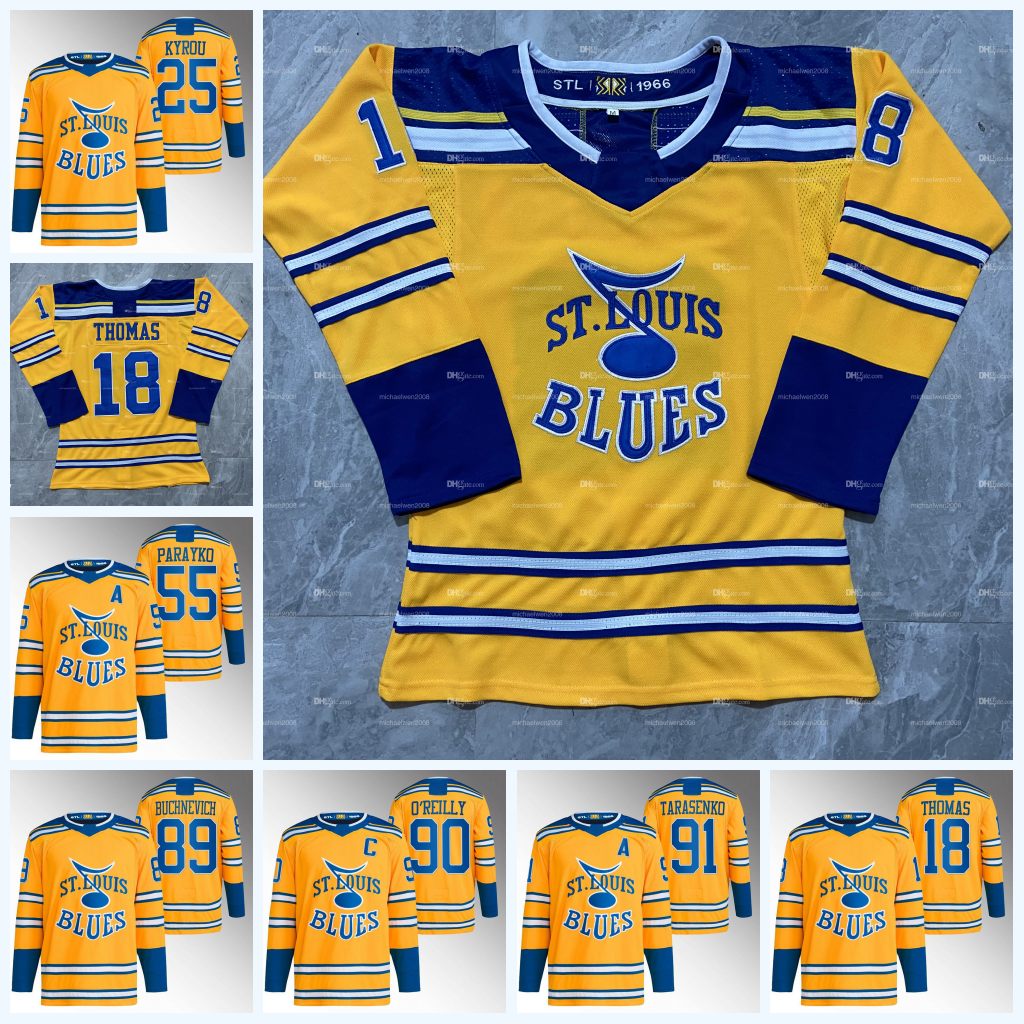 

Blues Ryan O'Reilly 2022-23 Reverse retro Jersey St. L Kyrou Brayden Schenn Robert Thomas Buchnevich Vladimir Tarasenko Binnington Colton Parayko Torey Krug, Red