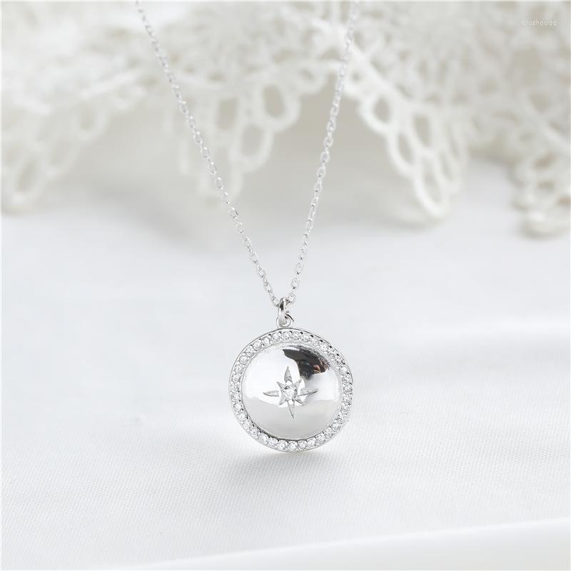 

Chains Sterling Silver Necklace Star Disc Pendant 925 Jewelry Necklaces