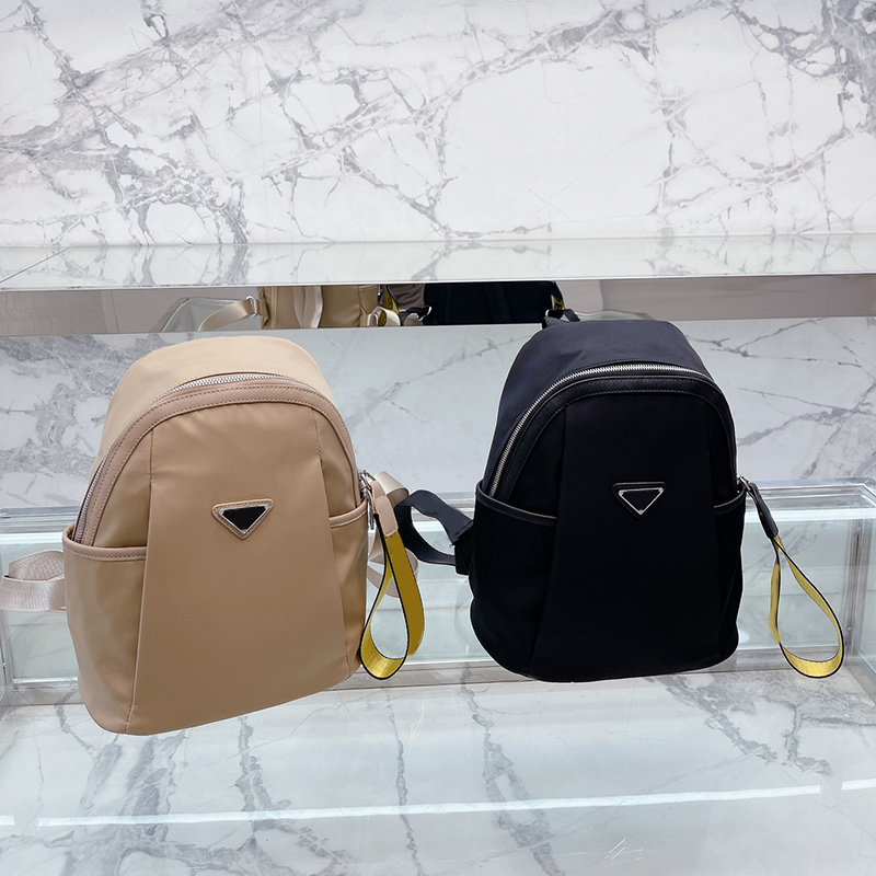 

Womens Designer Nylon Backpack Shoulder Bags Brand Fashion Unisex Handbags Black Mens Back Pack Metal Zipper Multi Pockets Schoolbag Bookbag, Khaki