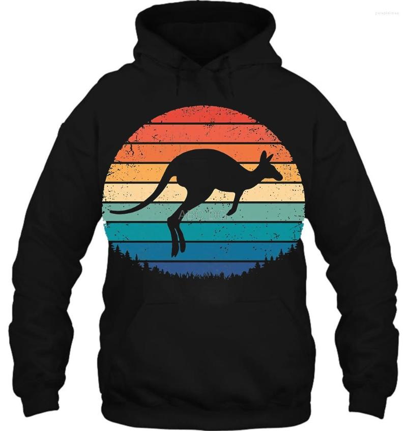 

Men's Hoodies Men Hoodie Women Sweater Funy Kangaroo Retro Tshirs, Men-black