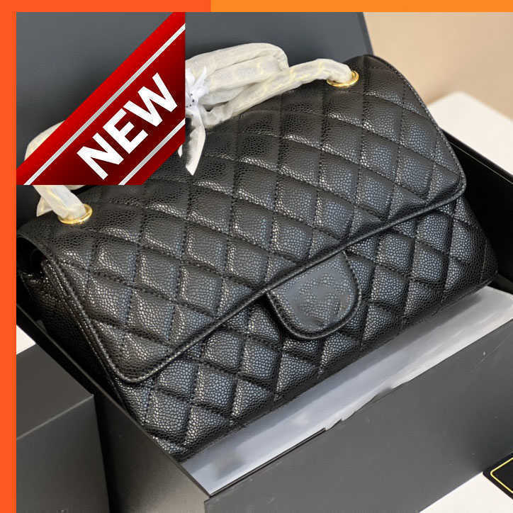 

Brand Designers Shoulder Bags Ladies Classic Black Clamshell Bag with Gold/silver Metal Chain Portable Single Shoulder Crossbody Bag Factory direct sales, Black gold chain