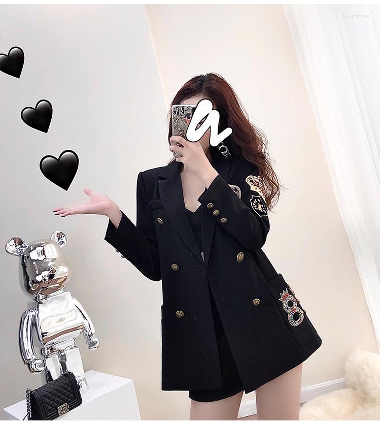 

Women's Suits Women's Suit Coat Elegant 2022 Black Color Embroidery Heavy Work Blazer Fashion Clothing