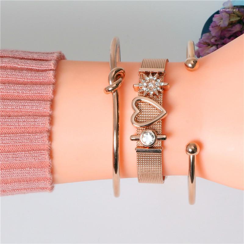 

Charm Bracelets Mavis Hare Stainless Steel Rose Gold Arrival Mesh Bracelet Set With Ball & Knot For Women Gift