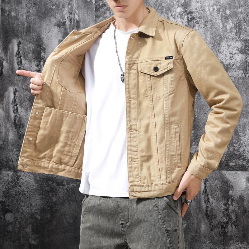 

Men's Jackets Maden Retro Khaki Denim For Men Casual Crowboy Streetwear Coat Bomber Jacket Harajuku Vintage Outerwear Men's Clothing, Black