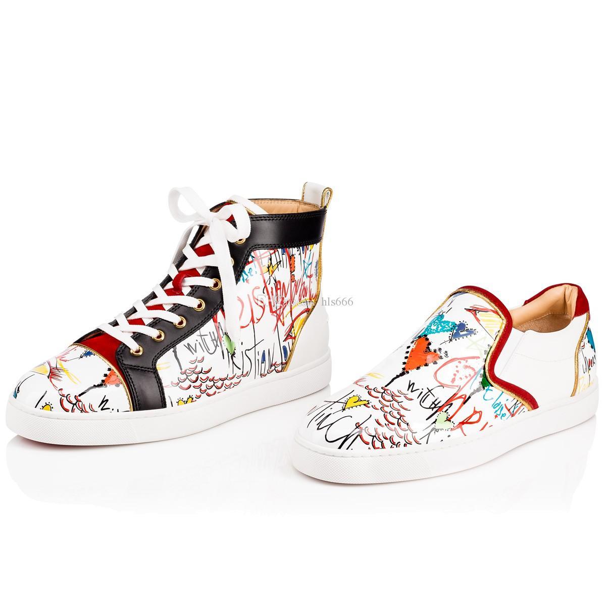 

Red-Bottoms Christians Spring Smens 19S collection patent leather Women Party Genuine Leather Glittery Flats Shoes Fashion luxury cas Gfl