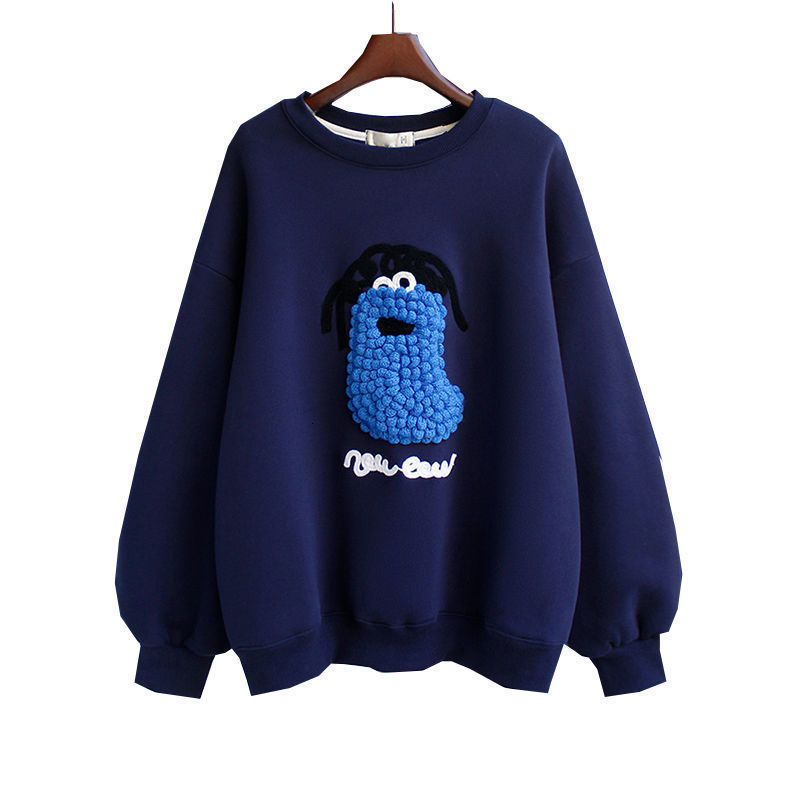 

Women' Jackets Three dimensional Kawaii Bug Women Sweatshirt Autumn Winter Korean Ins Fashion Long Sleeve Pullover Loose Plush Thicken Coat 221201, Beige