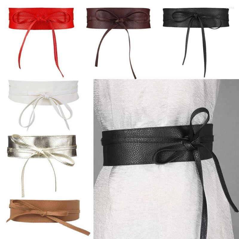 

Belts Fashion Bowknot Luxury Slim Fit Wide Waist Band Corset Waistband Ladies Dress Cummerbands Leather Belt, Red