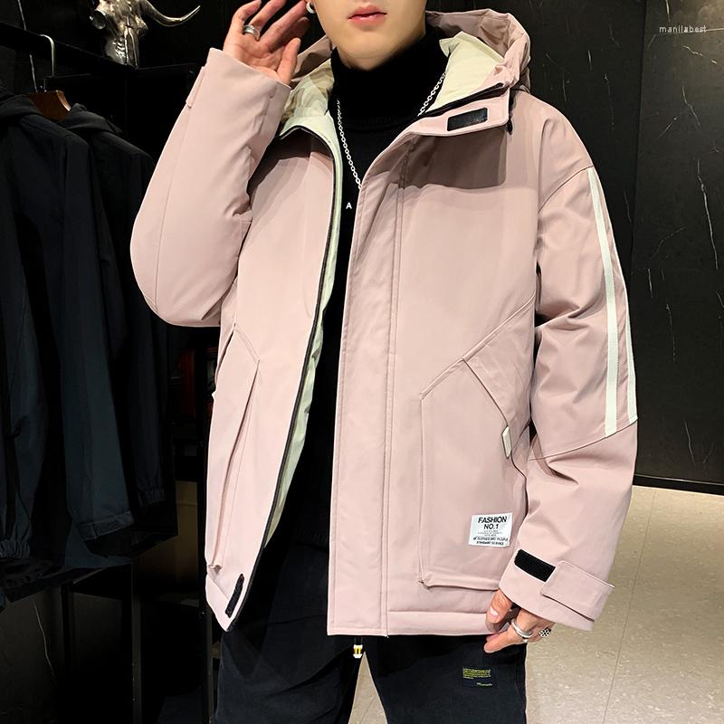 

Men's Down 2022 Men Hooded Parkas Jacket Outdoor Casual Warm Parka Coats Male Winter Thicken Windproof Mens Cotton Clothing Trendy, Sky blue