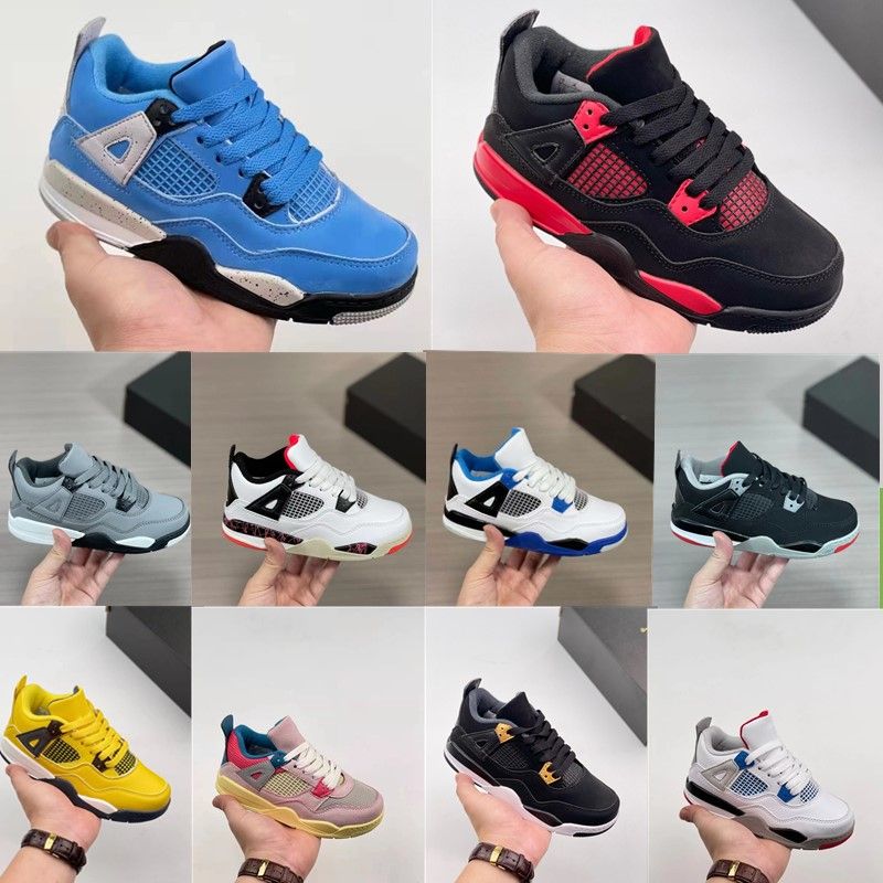 

Jumpman 4s kids shoes boys basketball 4 shoe Children black mid high sneaker Chicago designer Scotts military cat trainers baby kid youth toddler infants Athletic