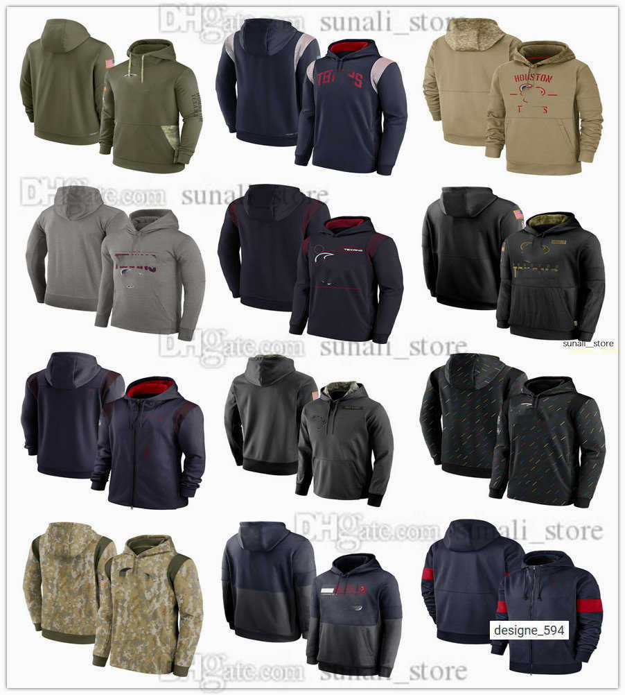 

Jersey Houston''Texans''Sweatshirt Football Salute to Service Hoodies Full-Zip Sweatshirts Coat Therma Performance Pullover Hoodie''NFL''Men Youth Woman, Navy