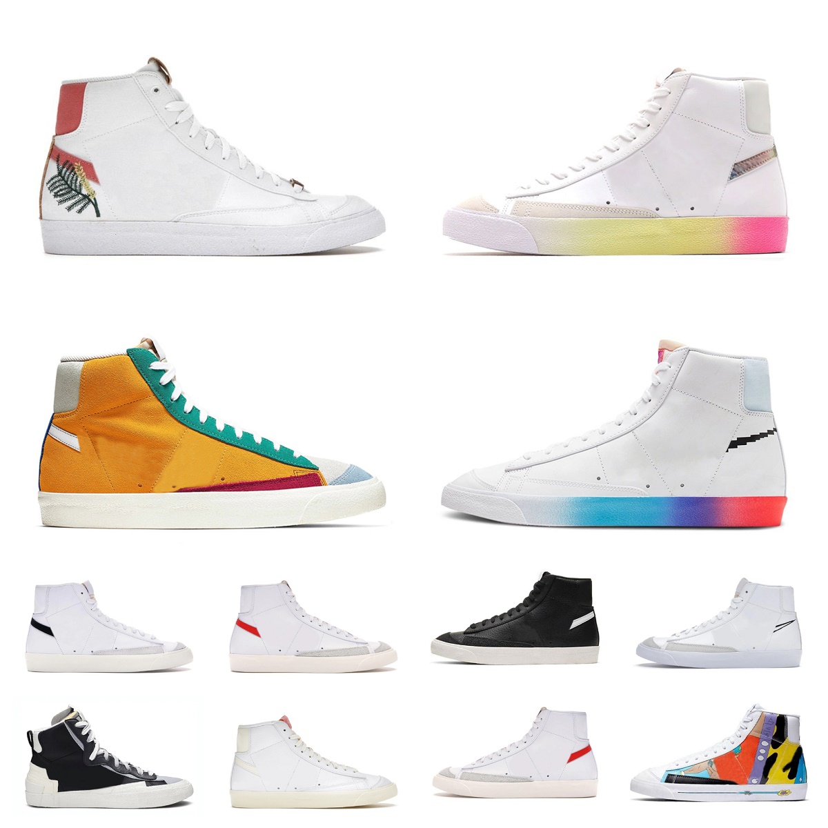 

Men OG Blazer Mid 77 Vintage Casual Shoes Air Blazers Jumbo Women Black White Indigo Pine Green Pomegranate Arctic Punch Max Mens Trainers Designer Platform Sneakers, Bubble package bag