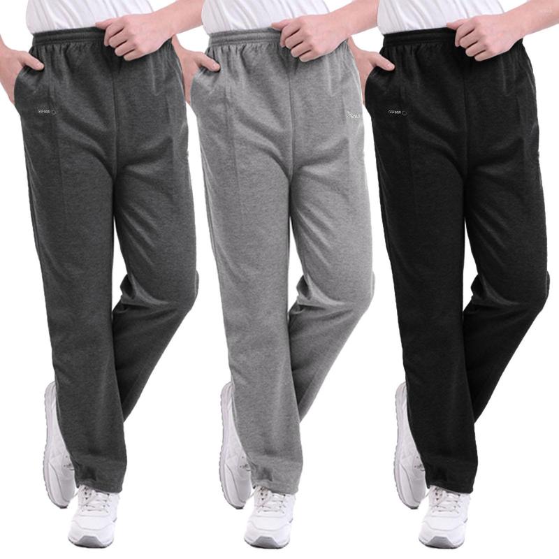 

Men's Pants Mens Summer Sports Casual Solid Zipper Pocket Long Body Central, Black