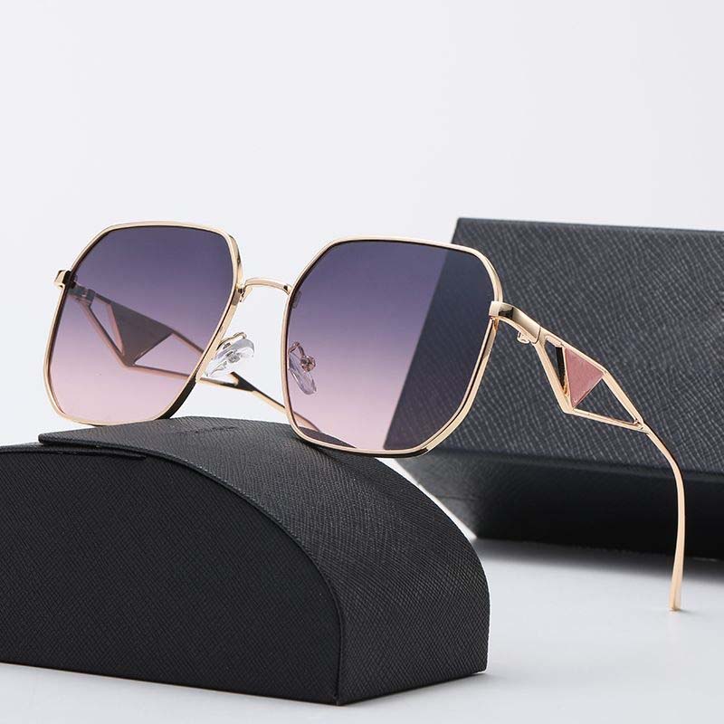 

Fashion lens Designer Sunglasses Women's classic attitude triangle Metal Box Pop retro avant garde Outdoor UV 400 Protective sunglasses