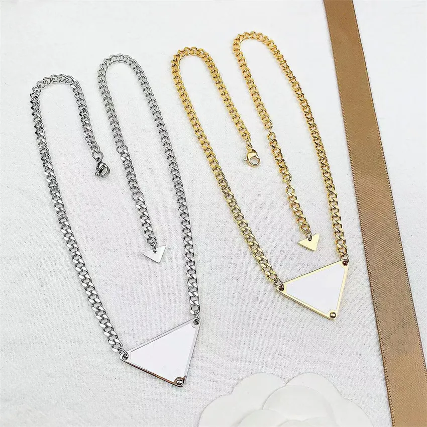 

Hip Hop Jewelry Heart Necklace Gold Necklace Stainless Steel 18K Golden Plated custom Chains for Men Women Black White Triangle Pendants trendy chritsmas gift