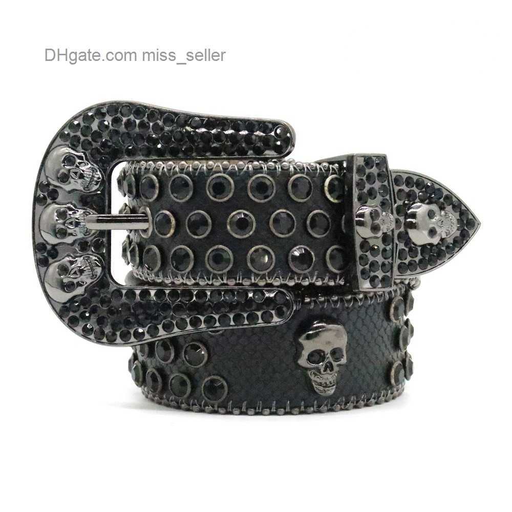 

2022 Designer Belt Bb Simon Diamond belt alloy pin buckle lengthened and widened diamond belt inlaid men's and women's punk trousers, Multi