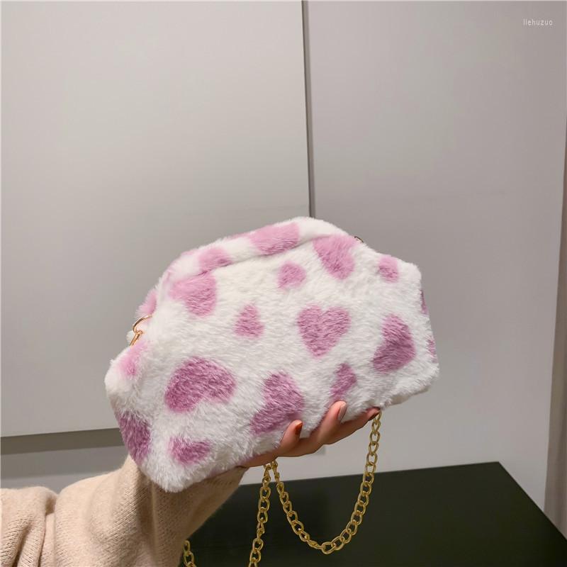 

Evening Bags Women Love Heart Shoulder Messenger Chain Cross Body Zipper Luxury Desigenr Purses And Handbags, Black