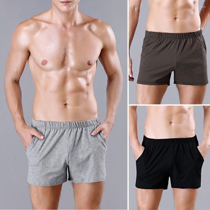 

Men's Sleepwear Mens Cotton Sleep Bottoms Lounge Home Pajama Shorts Elastic Waist Breathable Solid Underwear Boxers Man Jogger Yoga Sport, Black
