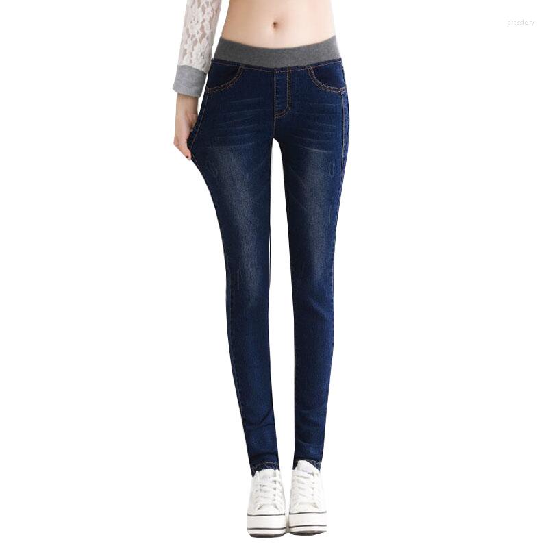 

Women's Jeans 200 Kg Women's 2022 Spring Autumn Casual Denim High Waist Slim Stretch Trousers Blue Black