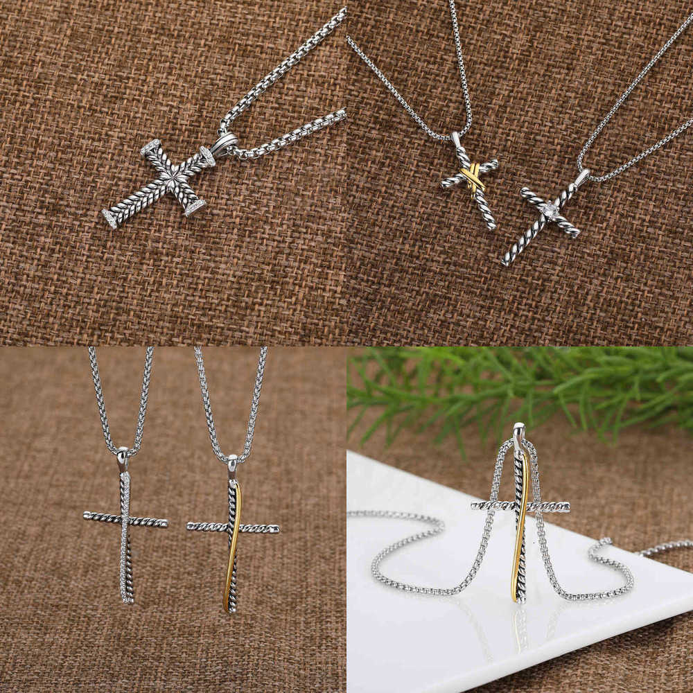 

18K Gold Plated 50cm length designer necklace Silver Cross Chain Pendant necklaces designers Classic Fashion Girl Women Fine luxurious hip hop jewelry jewlery