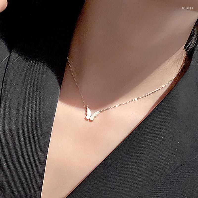 

Chains Pretty Fritillaria Butterfly Pendant Necklace Temperament Women's Clavicle Chain Choker Jewelry
